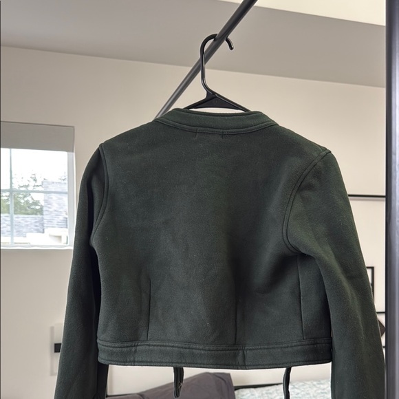 Dark Green Double-Breasted Women's Jacket - Picture 4 of 5